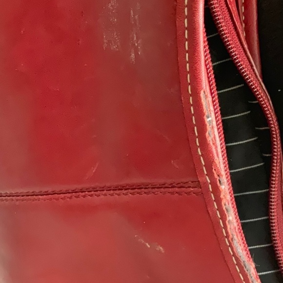 Kenneth Cole Red Burgundy Leather Bag 14 x 9 - Picture 5 of 6